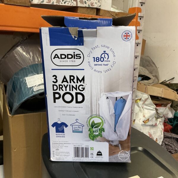 Addis drying pod, a three-arm laundry airer for indoor use.