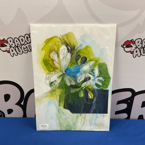 Abstract mixed media artwork “Blue Ceanothus 1” by Ali Mackie.