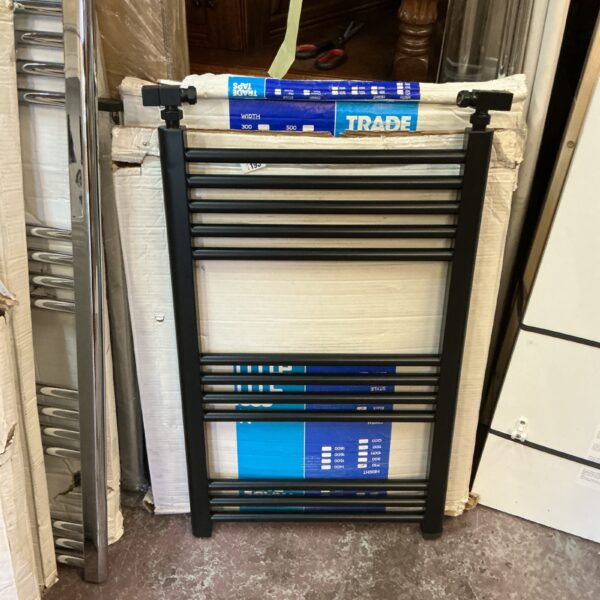 Black ladder radiator measuring 700x500 for central heating.