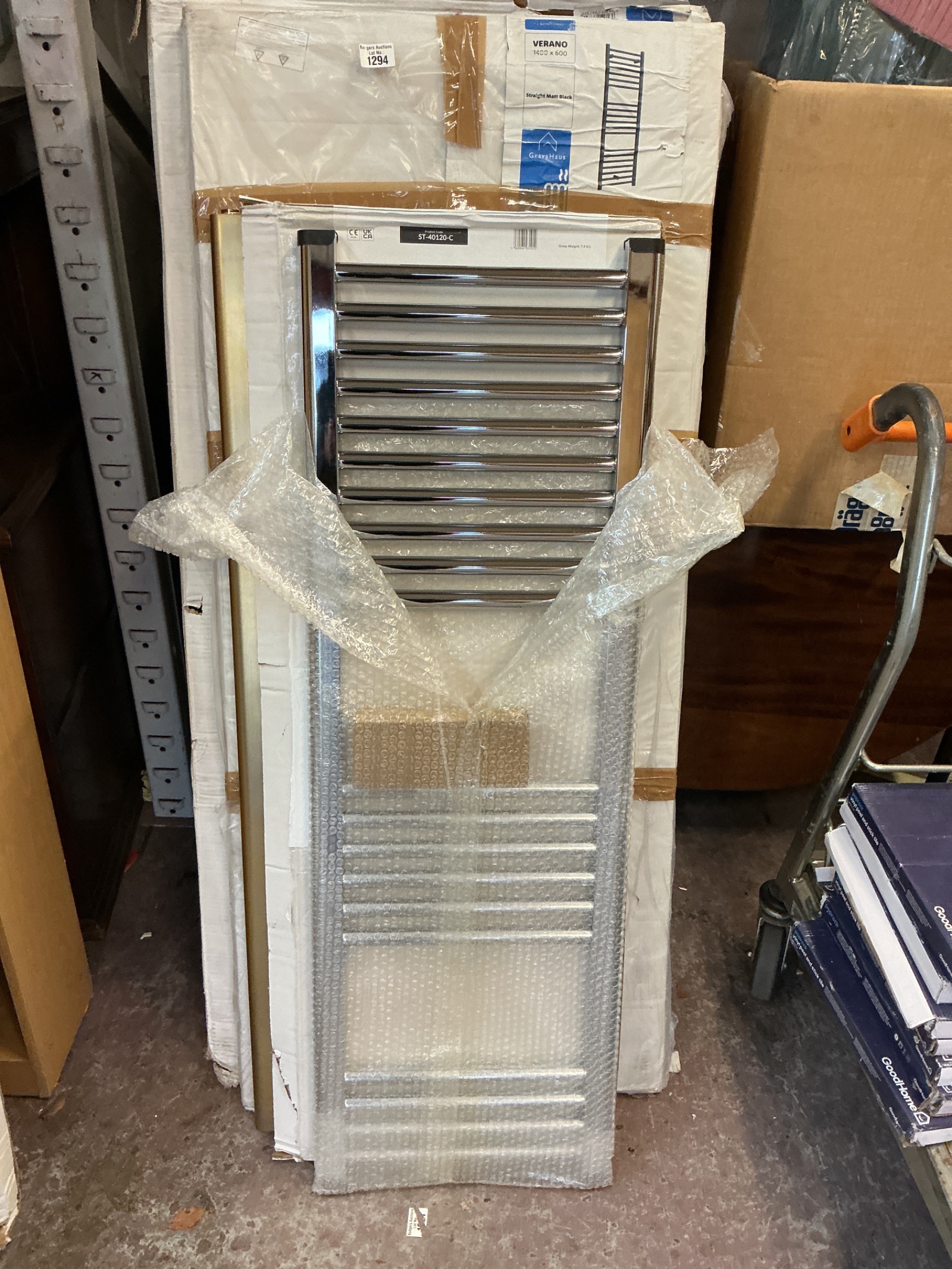 1296 ST Chrome Ladder Radiator 1200×400 with fittings