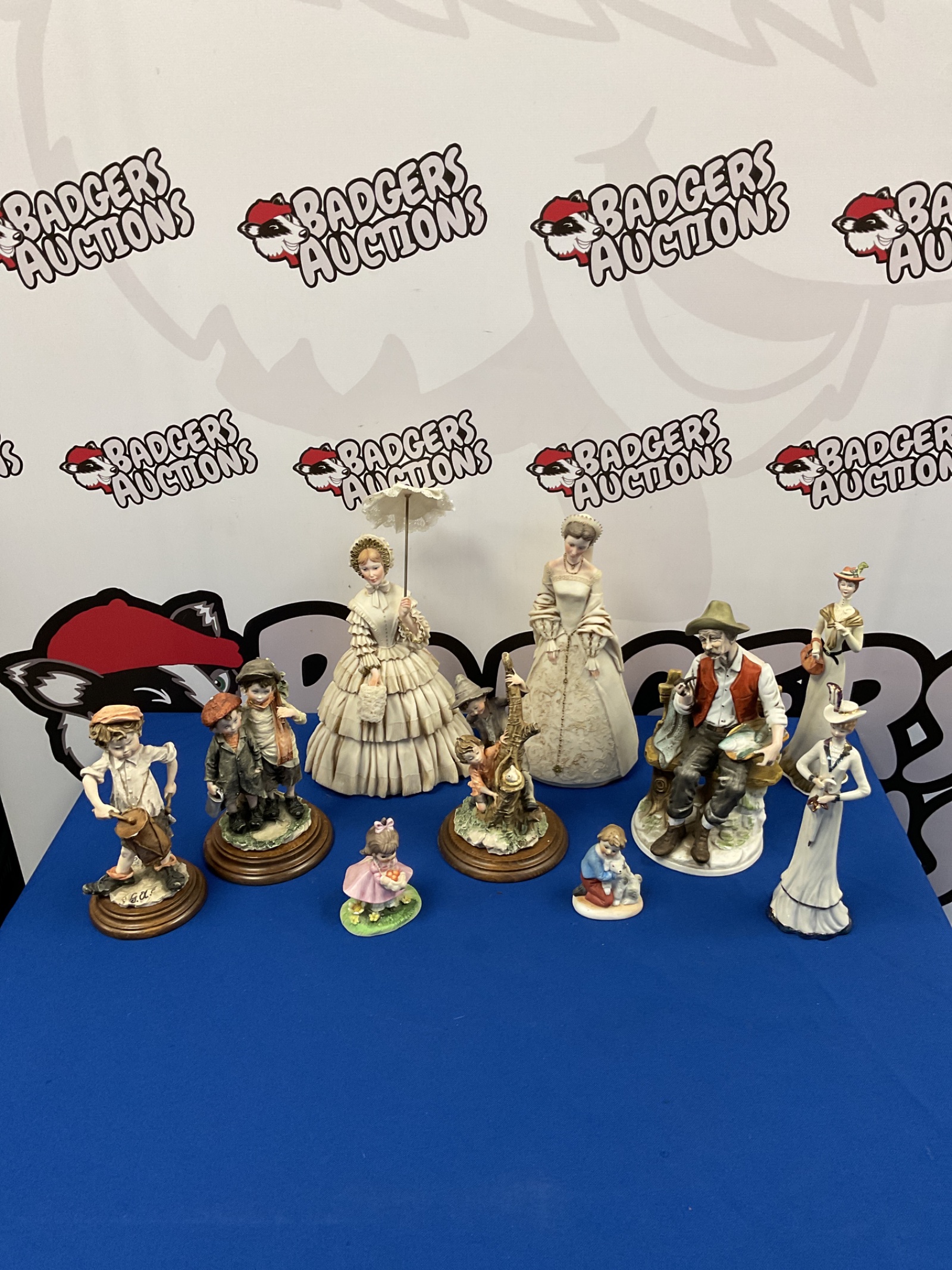 079 Collection of bisque porcelain & resin classical figurines