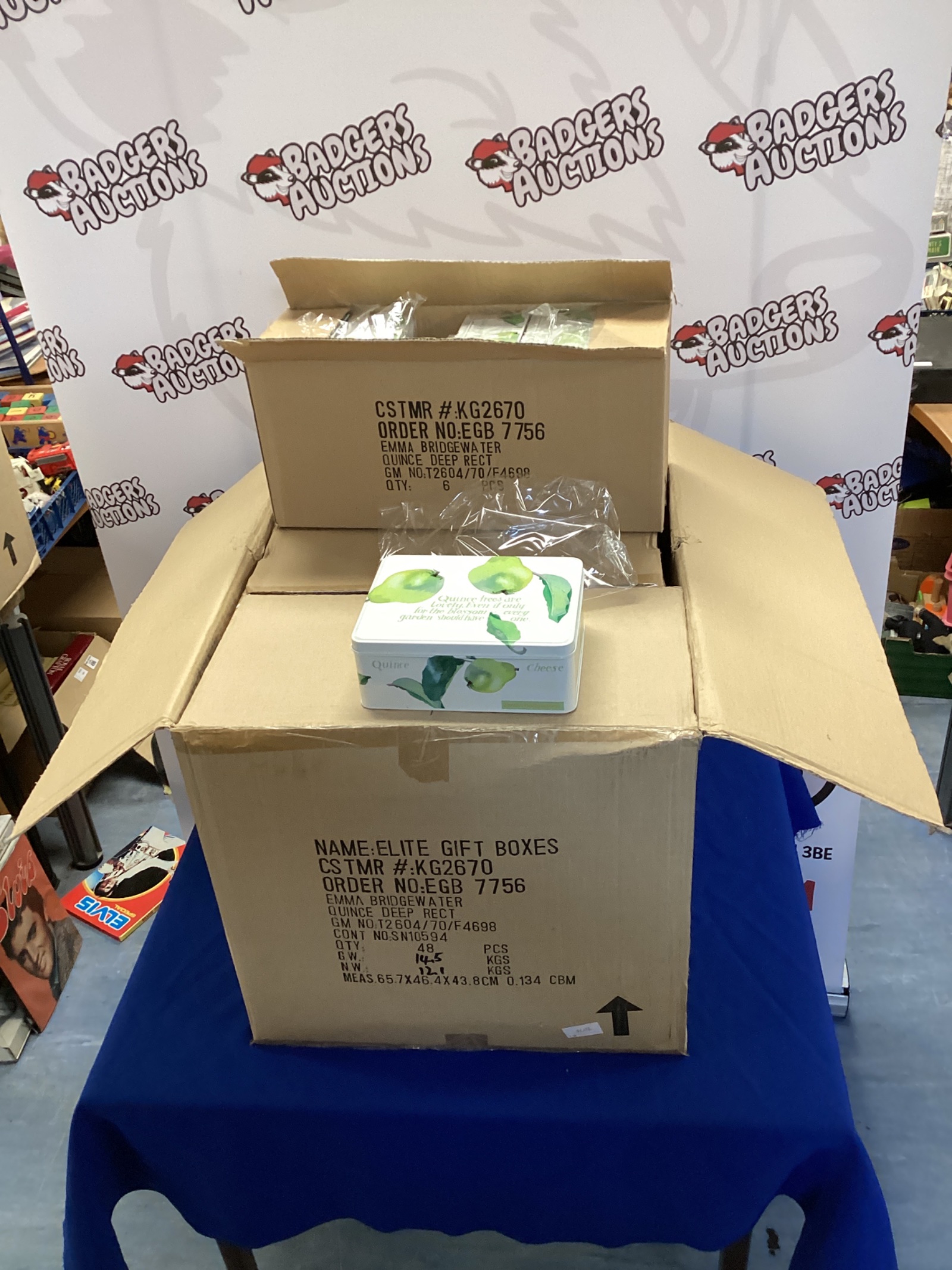 525 Box containing 48 new Emma Bridgewater storage tins