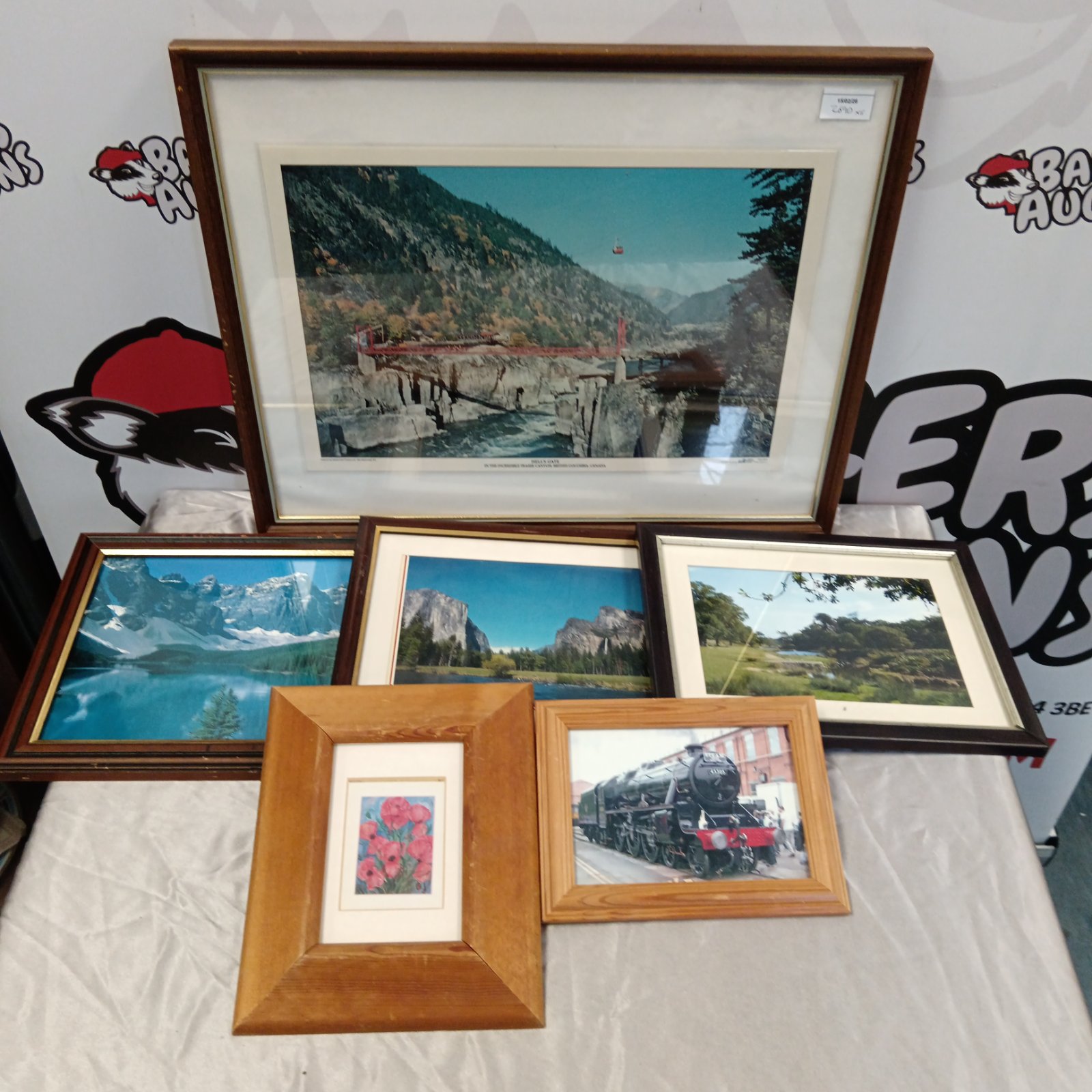 632 Lot of 6 framed landscape photograph prints including hells gate