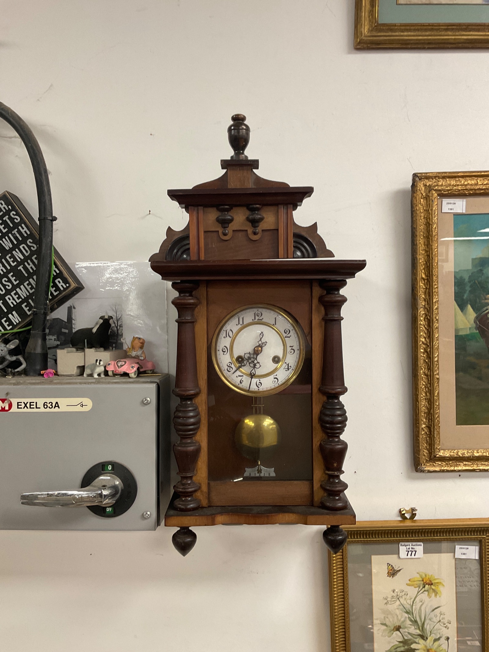 778 German wall clock working with key