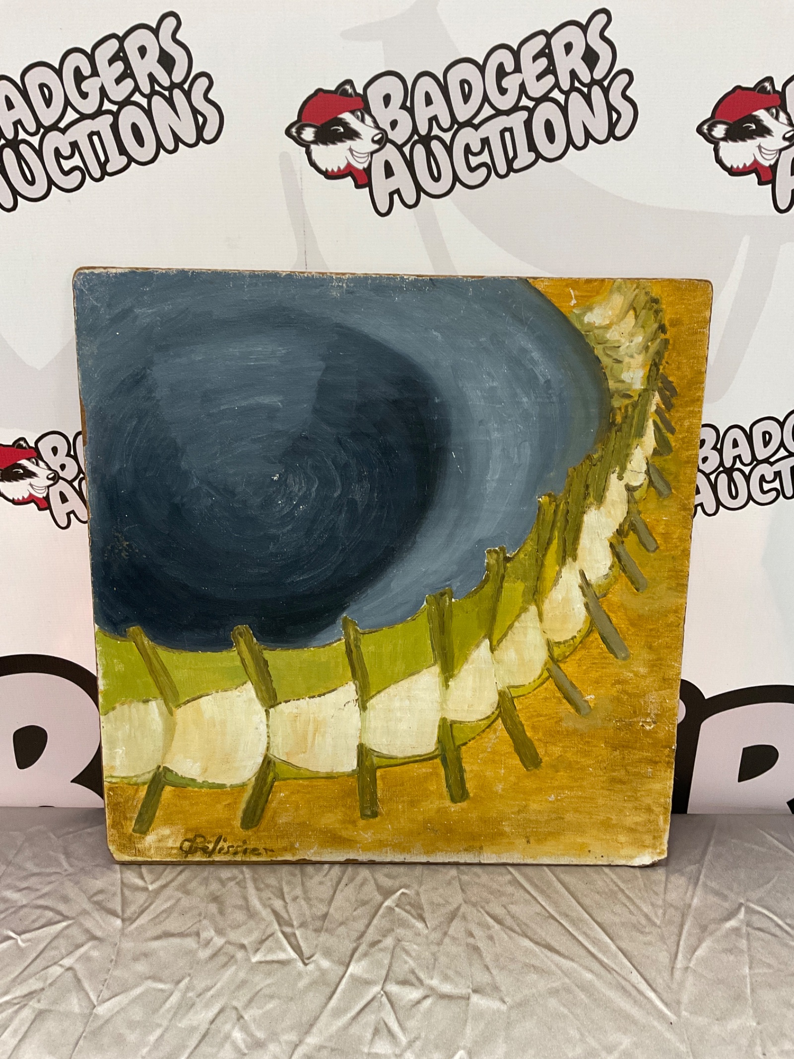 702 gilbert pelissier abstract oil painting on board