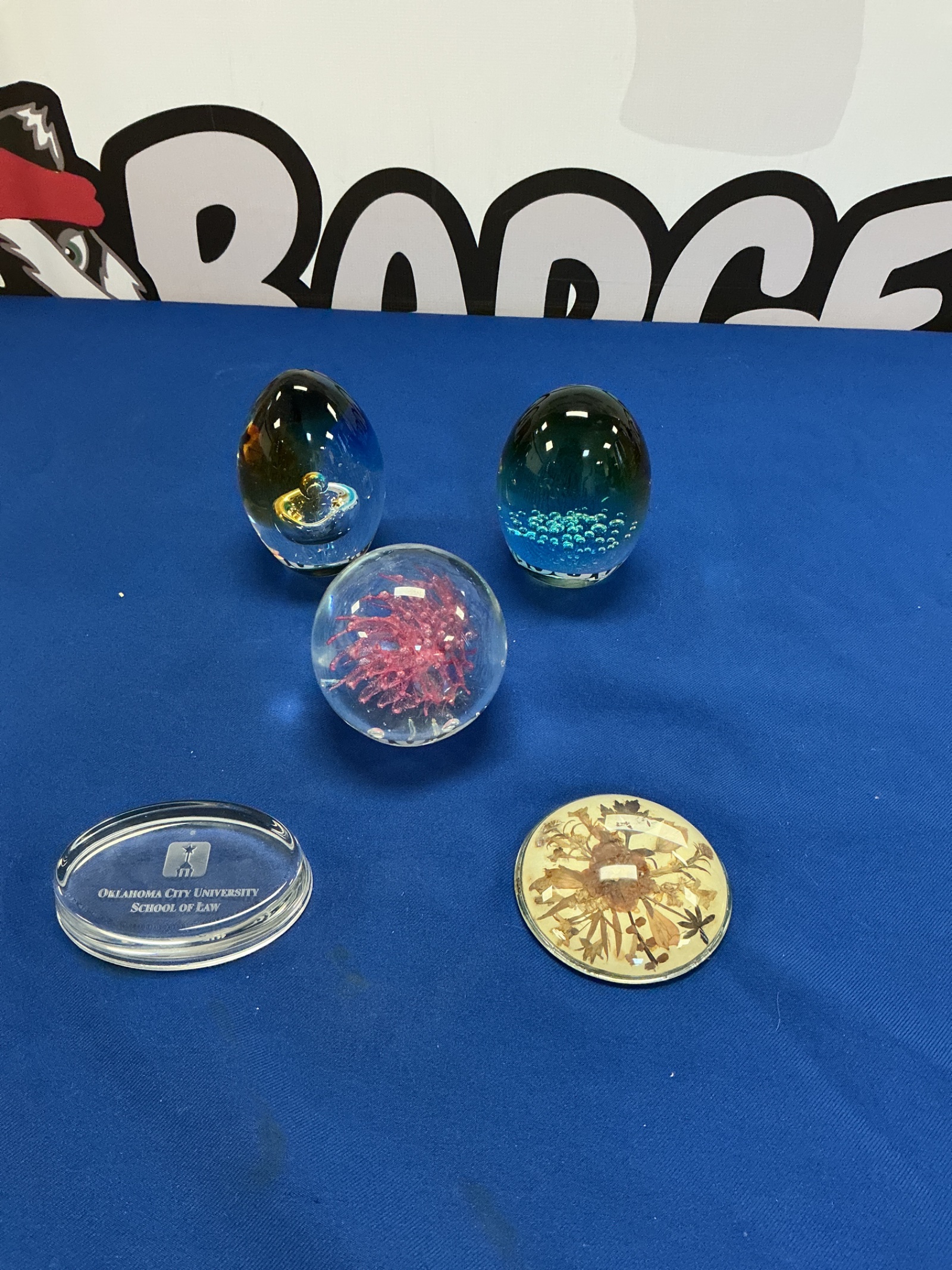 231 Five Glass paperweights