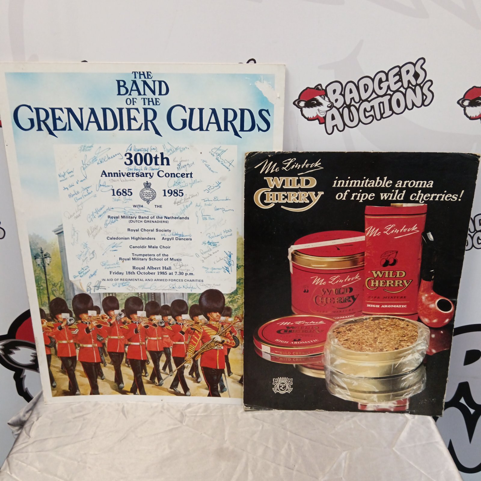 704 Signed band of the grenadier guards poster & wild cherry pipe tobacco print