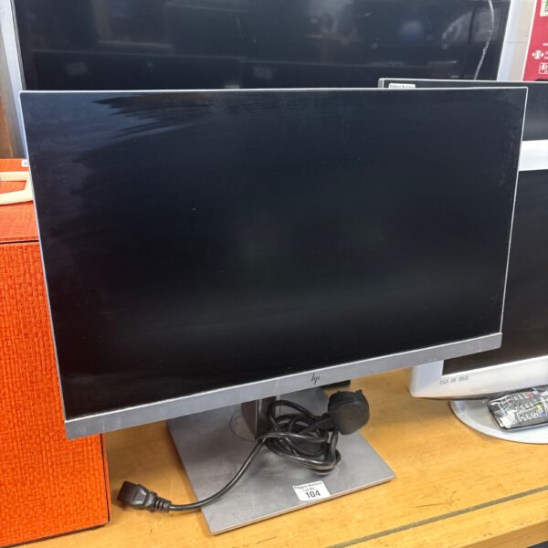Black HP E223 21.5 inch LCD monitor for desktop computers.