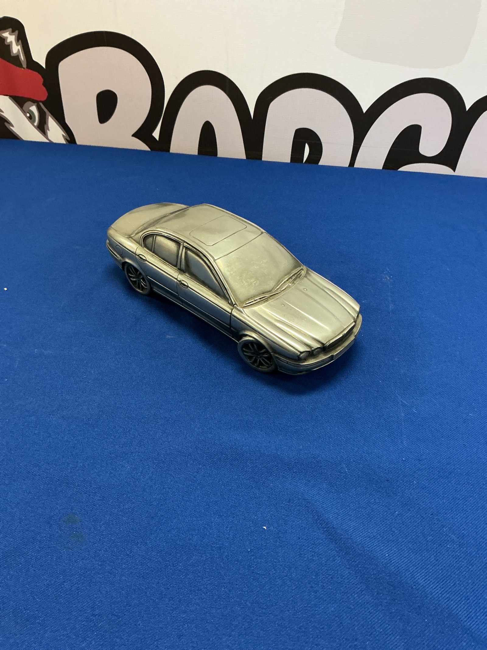 225 Metal sculpture of a Jaguar Car