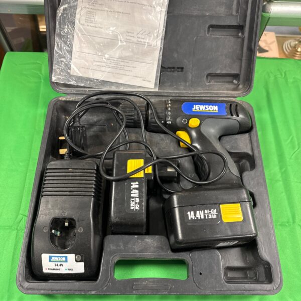 Vintage Jewson cordless drill set in carry case.
