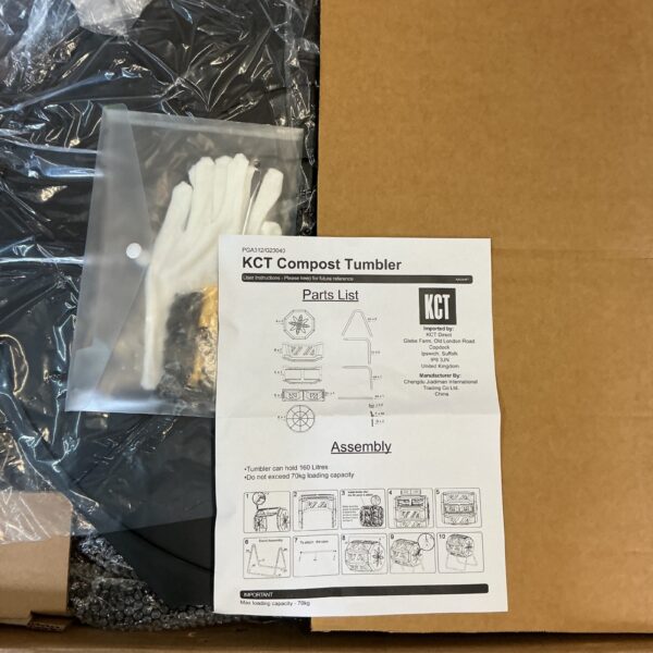 KTC Compost Tumbler kit in original packaging for garden composting.