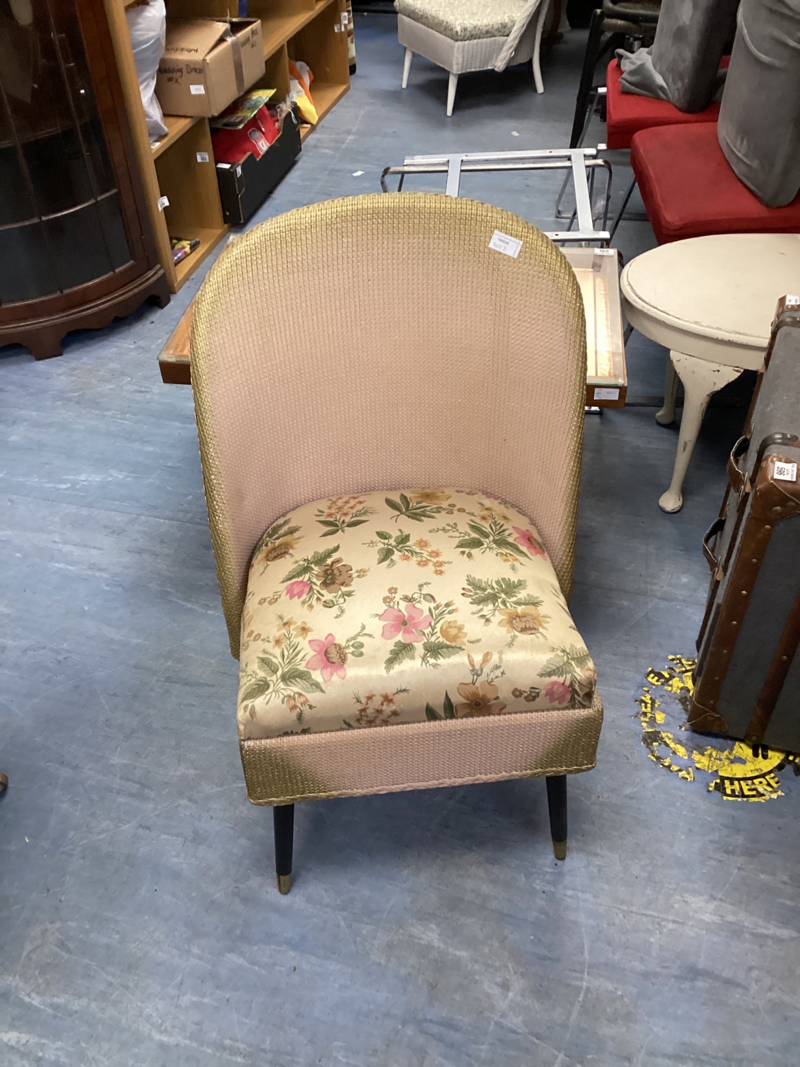648 Vintage Lloyd loom bedroom chair