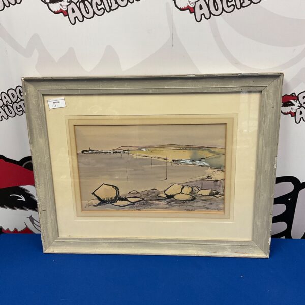 Signed 1963 Macdonald watercolour painting of a peaceful estuary scene.