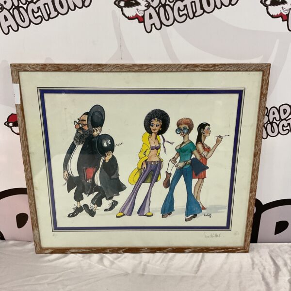 Vibrant Martin Holt print featuring a Rabi and 1960s women.