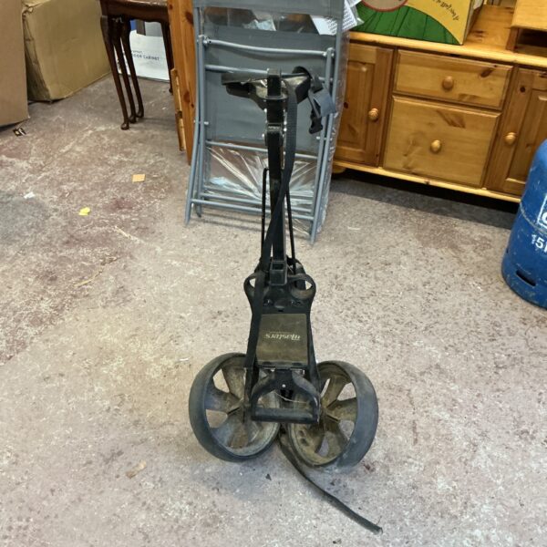 Vintage Masters golf trolley in used condition.