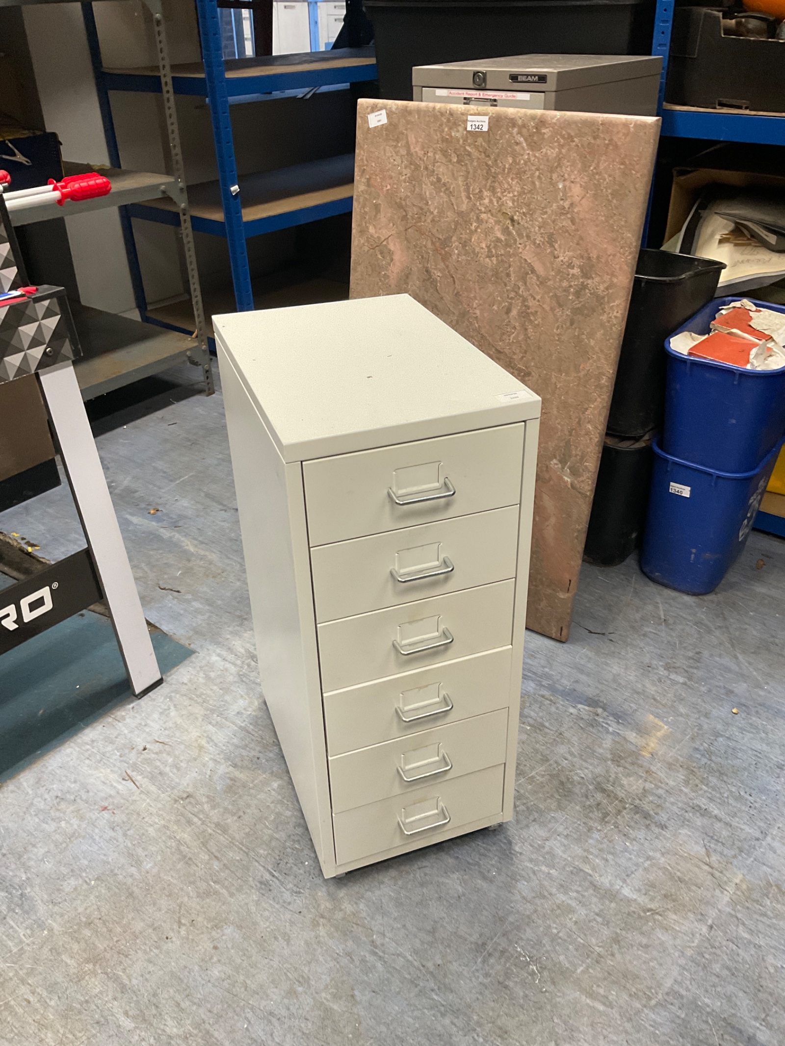 1344 6 drawer metal machinists cabinet