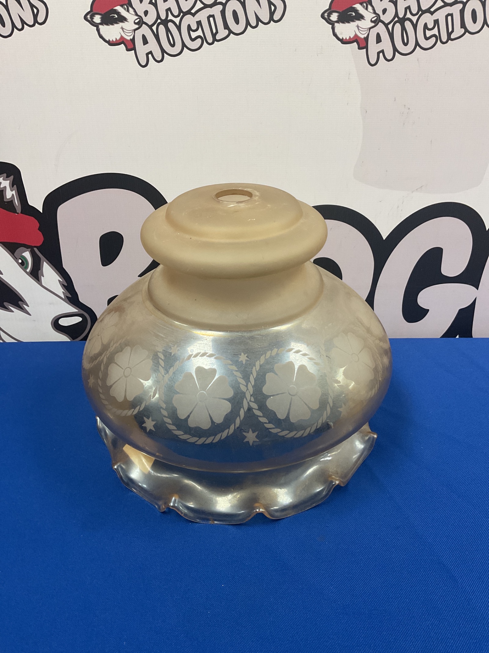 061 Mid century glass plafonnier light shade