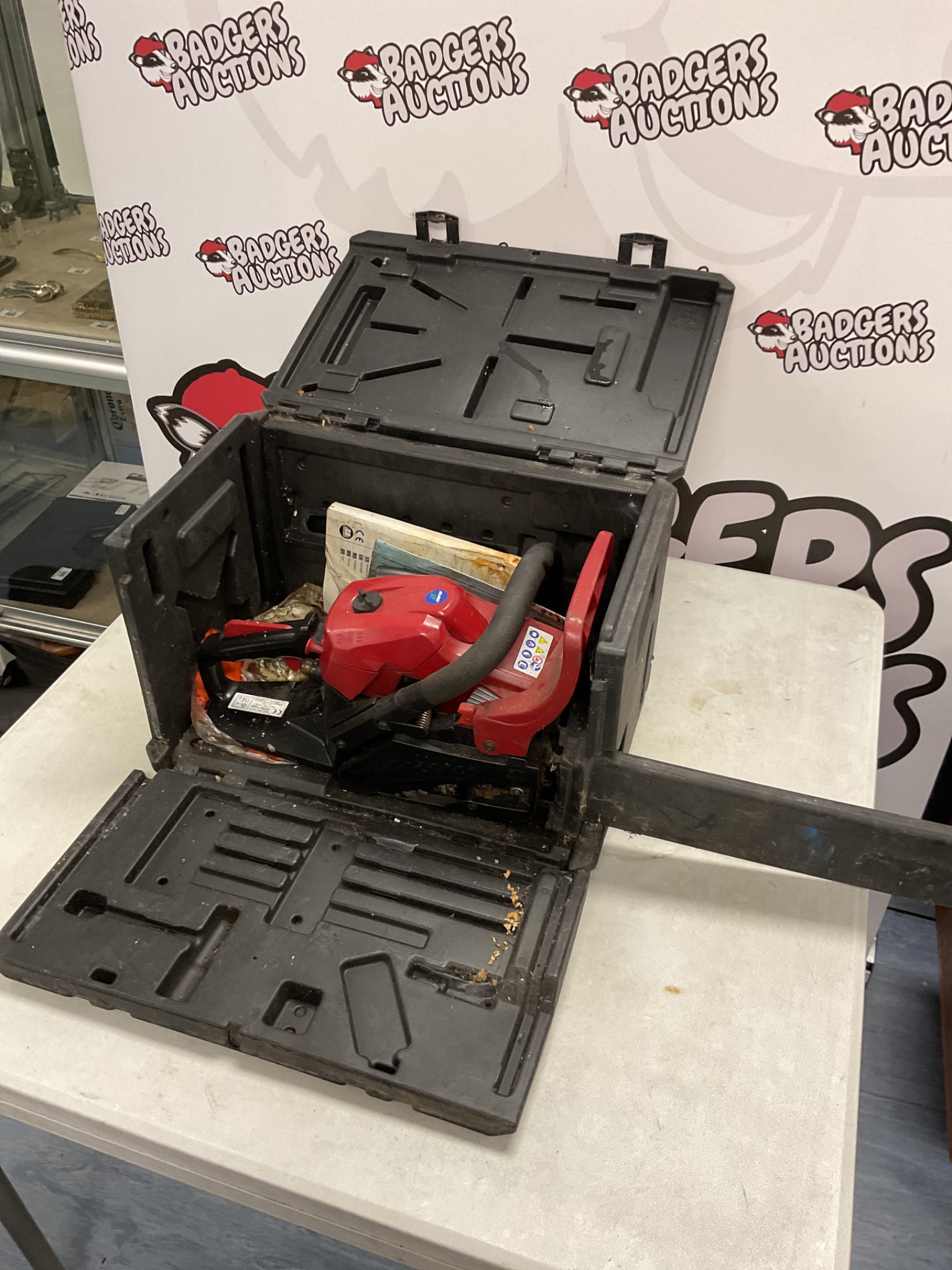 1246 Mountfield petrol chainsaw Euro two in transit case with tools and spare chains