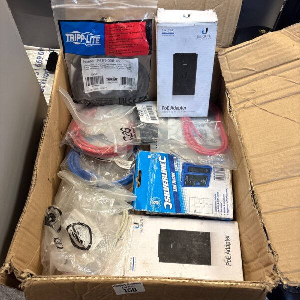 Networking cables and accessories lot with Tripp Lite cable.