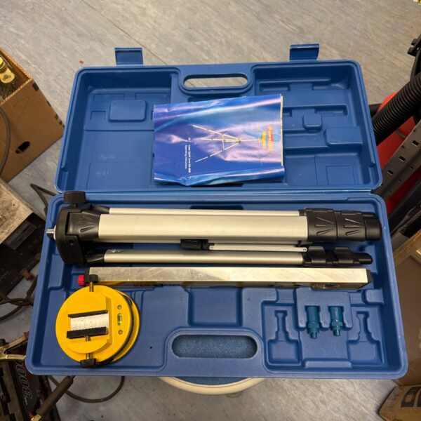Powerfix laser level set with tripod in carrying case.