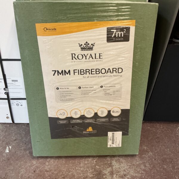 Royale 7mm fibreboard underlay for laminate and wood flooring.
