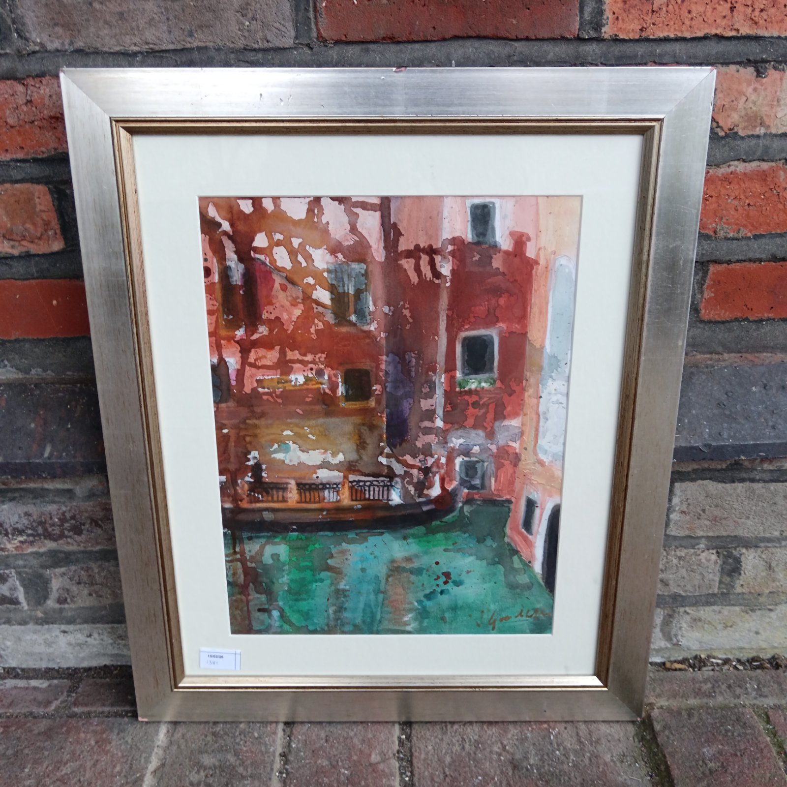 712 shirley goodliffe impressionist oil painting of gondola on Venice canal