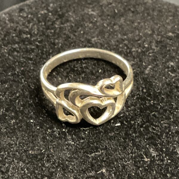 Silver heart ring size N, delicate silver jewellery.
