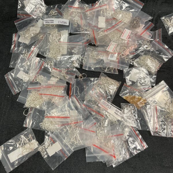 Mixed lot of 925 silver components for jewellery making.