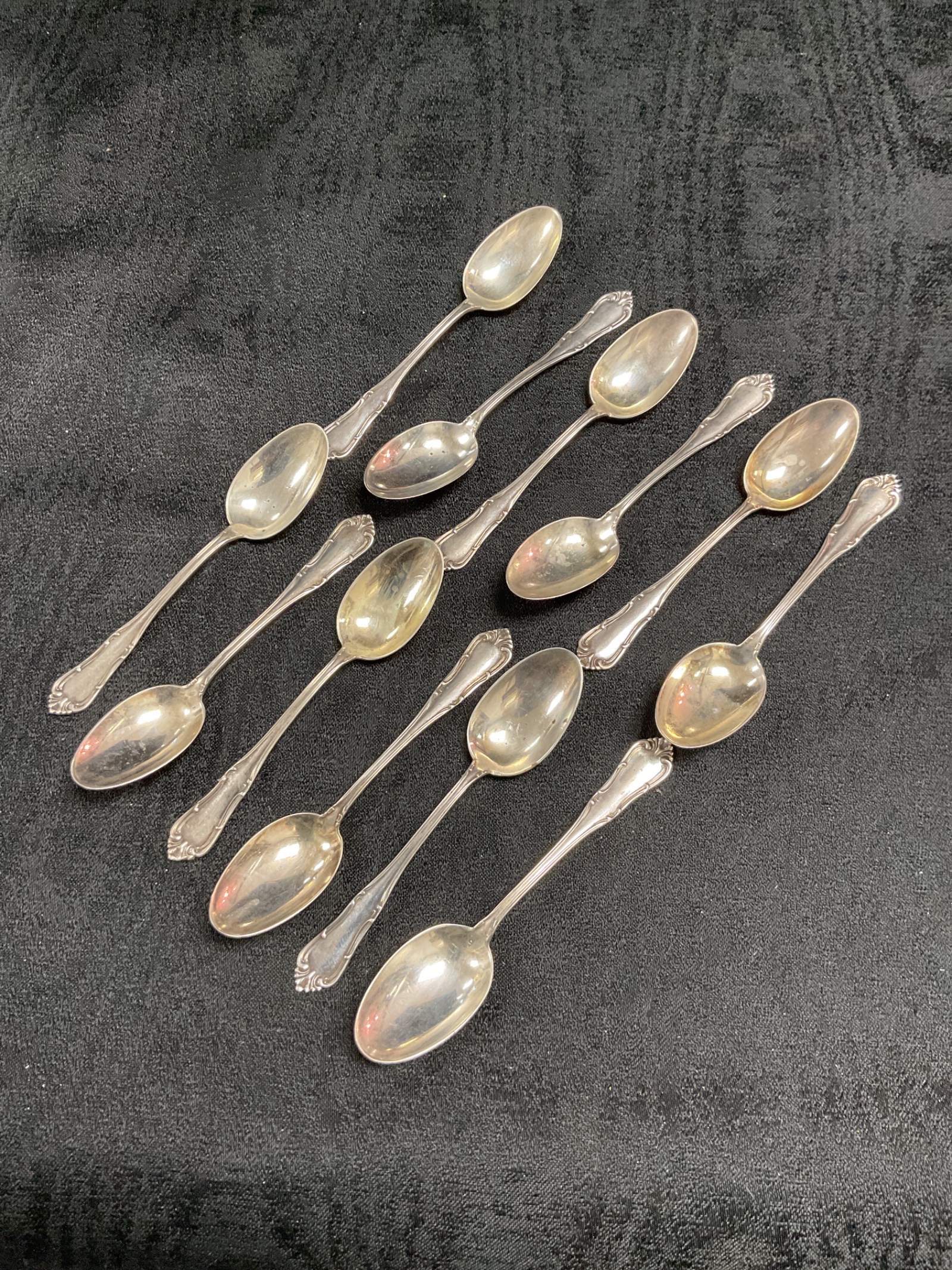 966 Twelve 800 Silver Teaspoons 131.9 g