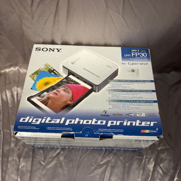 Sony DPP-FP30 digital photo printer in silver finish.