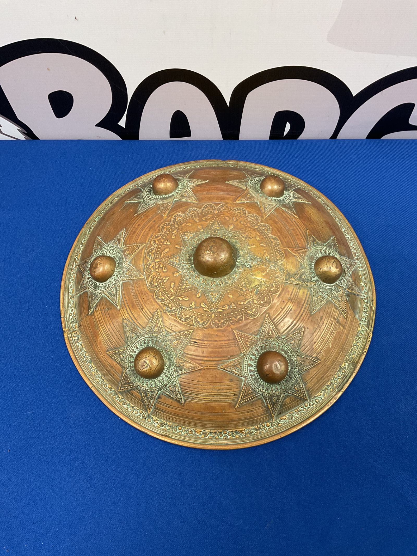 050 Sumatran brass & copper shield 32cm diameter