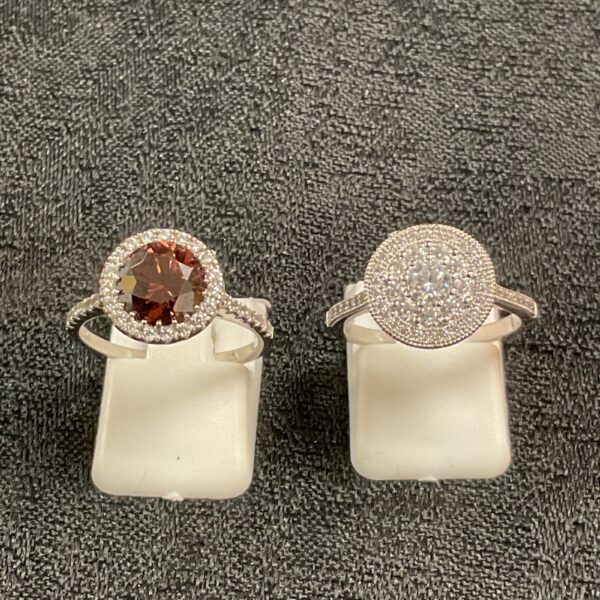 Stunning Swarovski silver ring with a vibrant red crystal.