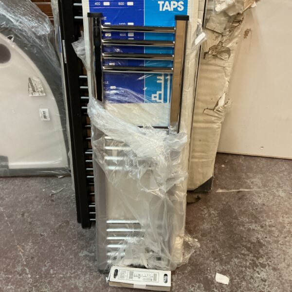 Chrome ladder radiator by Trade Taps, 1000x300mm, in packaging.