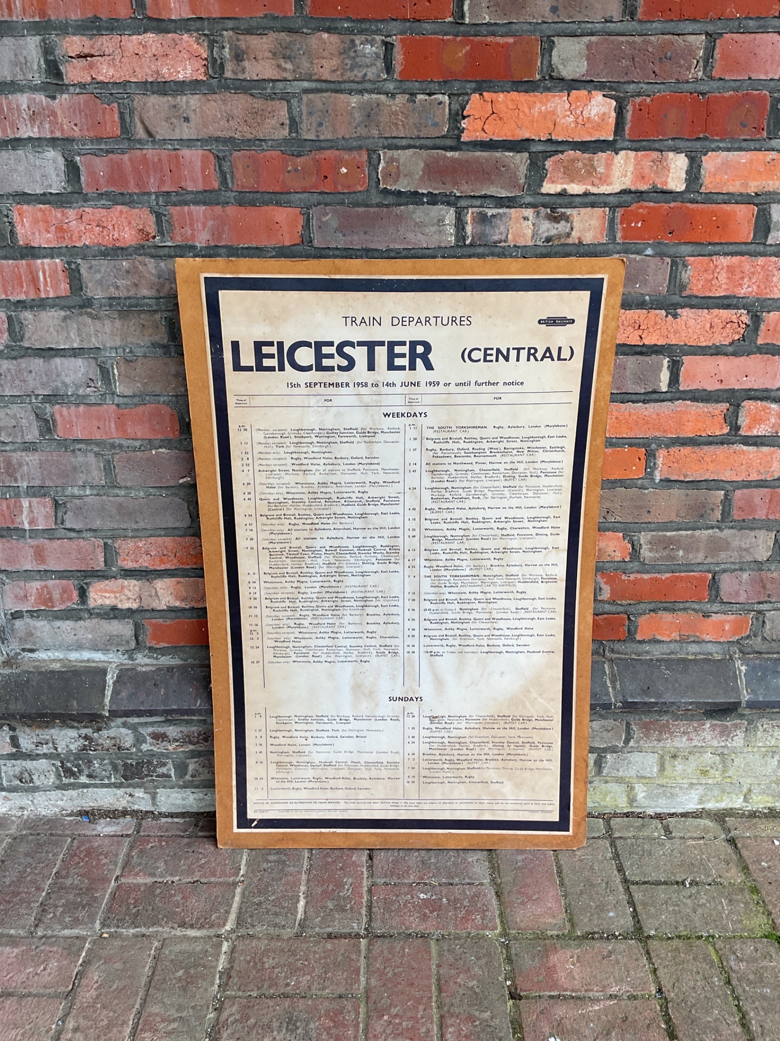784 Vintage british rail Leicester central train departures poster
