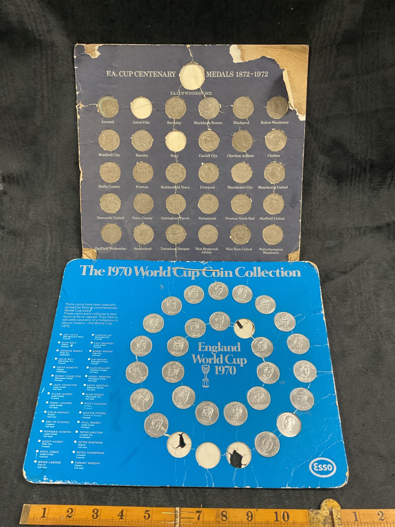 780 Two vintage fa cup and world cup collectors coin sets
