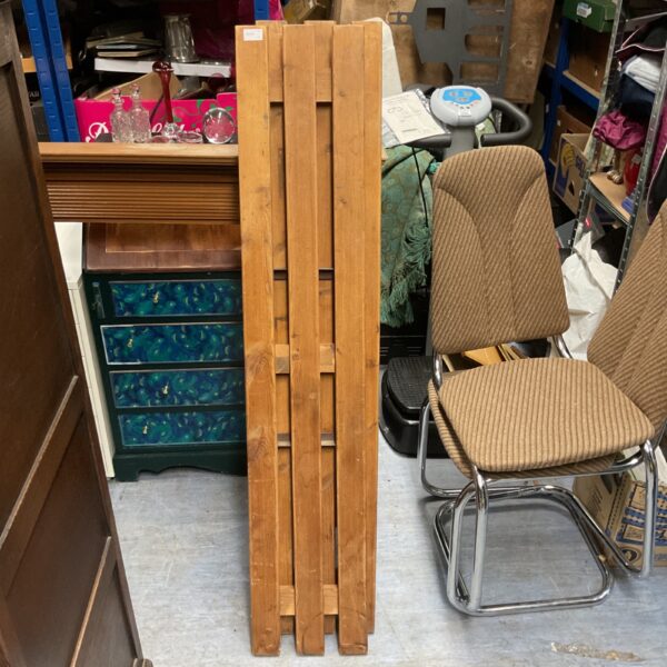 Two rustic vintage festival benches, ideal for garden seating.