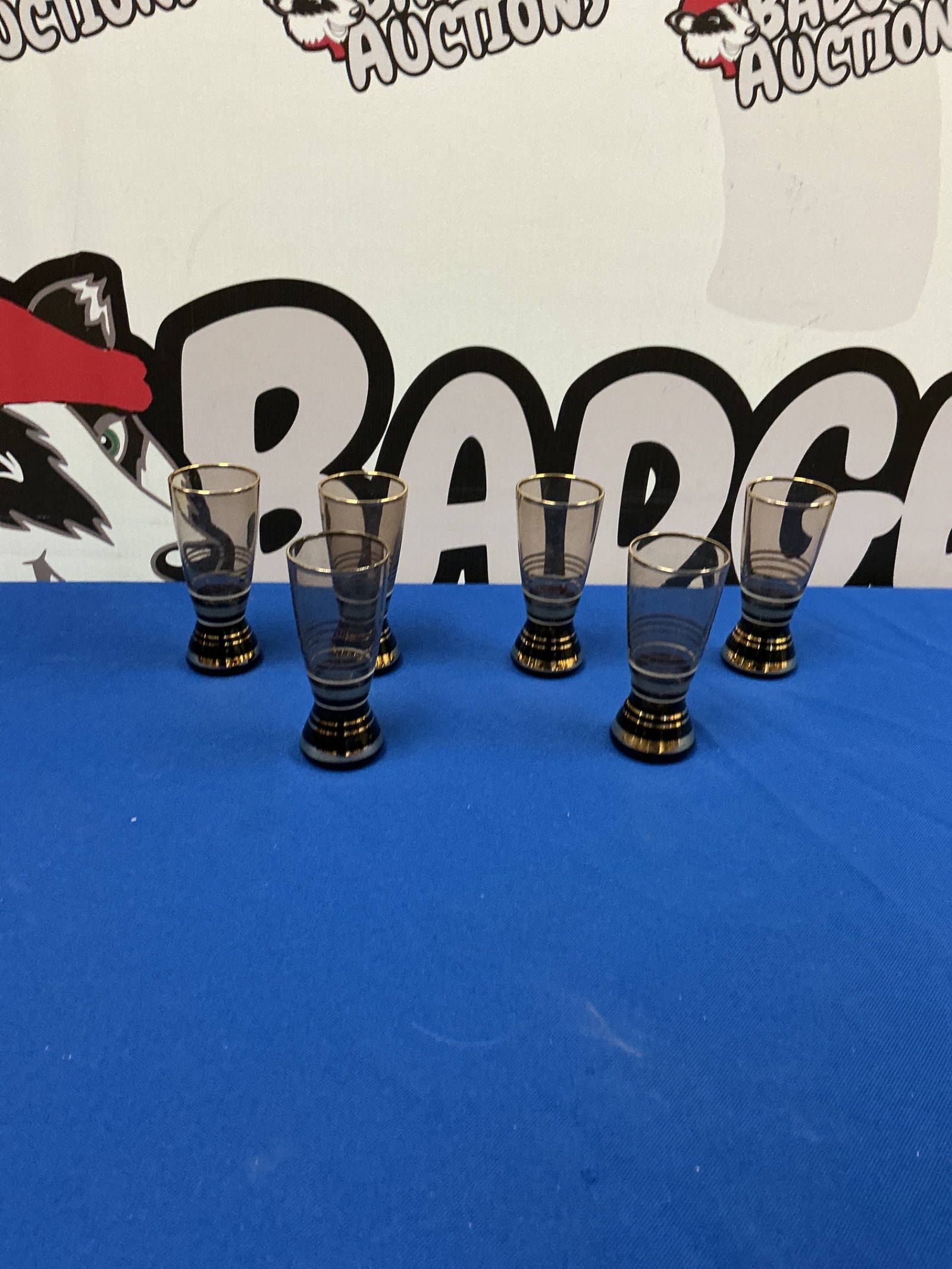 246 Set of six tall shot glasses
