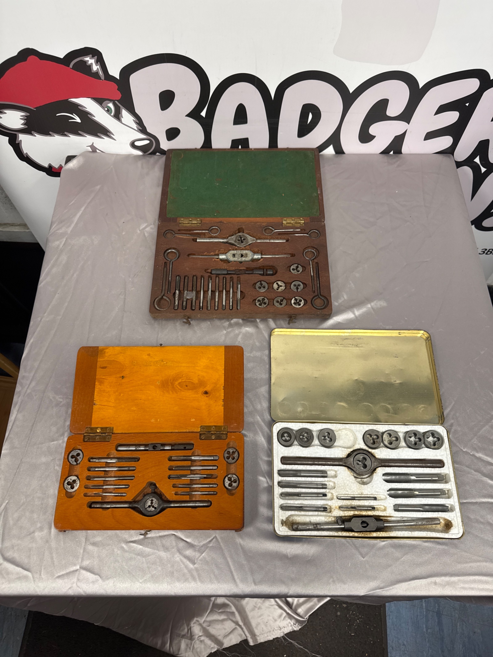 1123 Three vintage tap & die sets