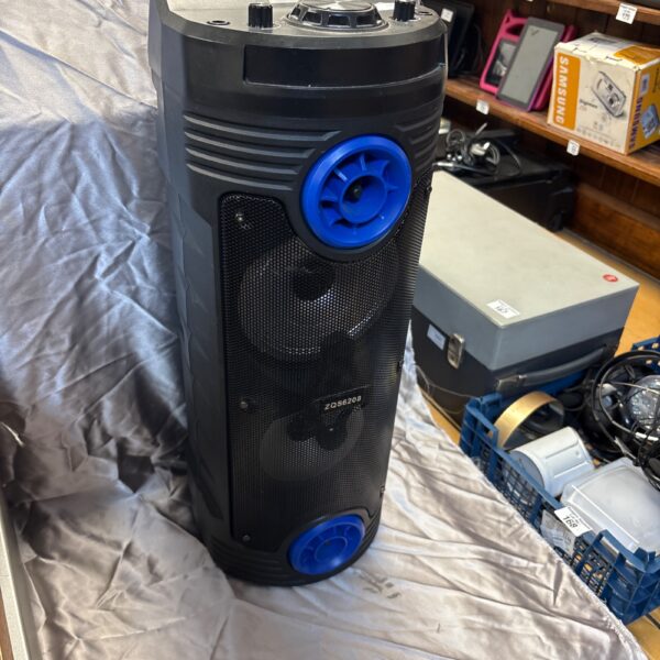 Black wireless LED speaker model ZQS6208 for portable audio.