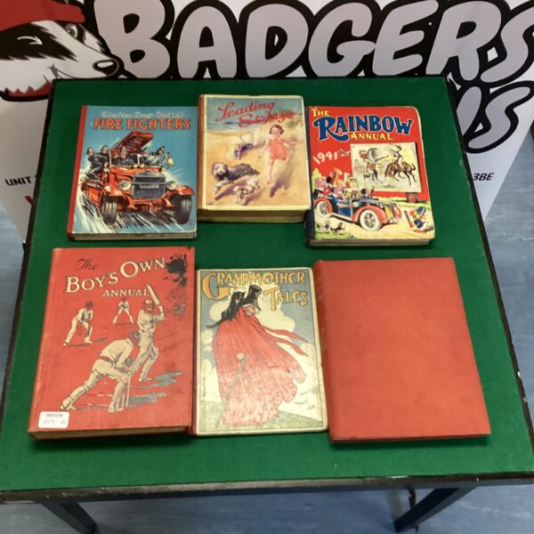 Vintage boys own annuals, including Rainbow Annual and Leading Strings.