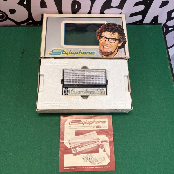 Vintage Dubreq Stylophone in original box, a classic pocket organ.