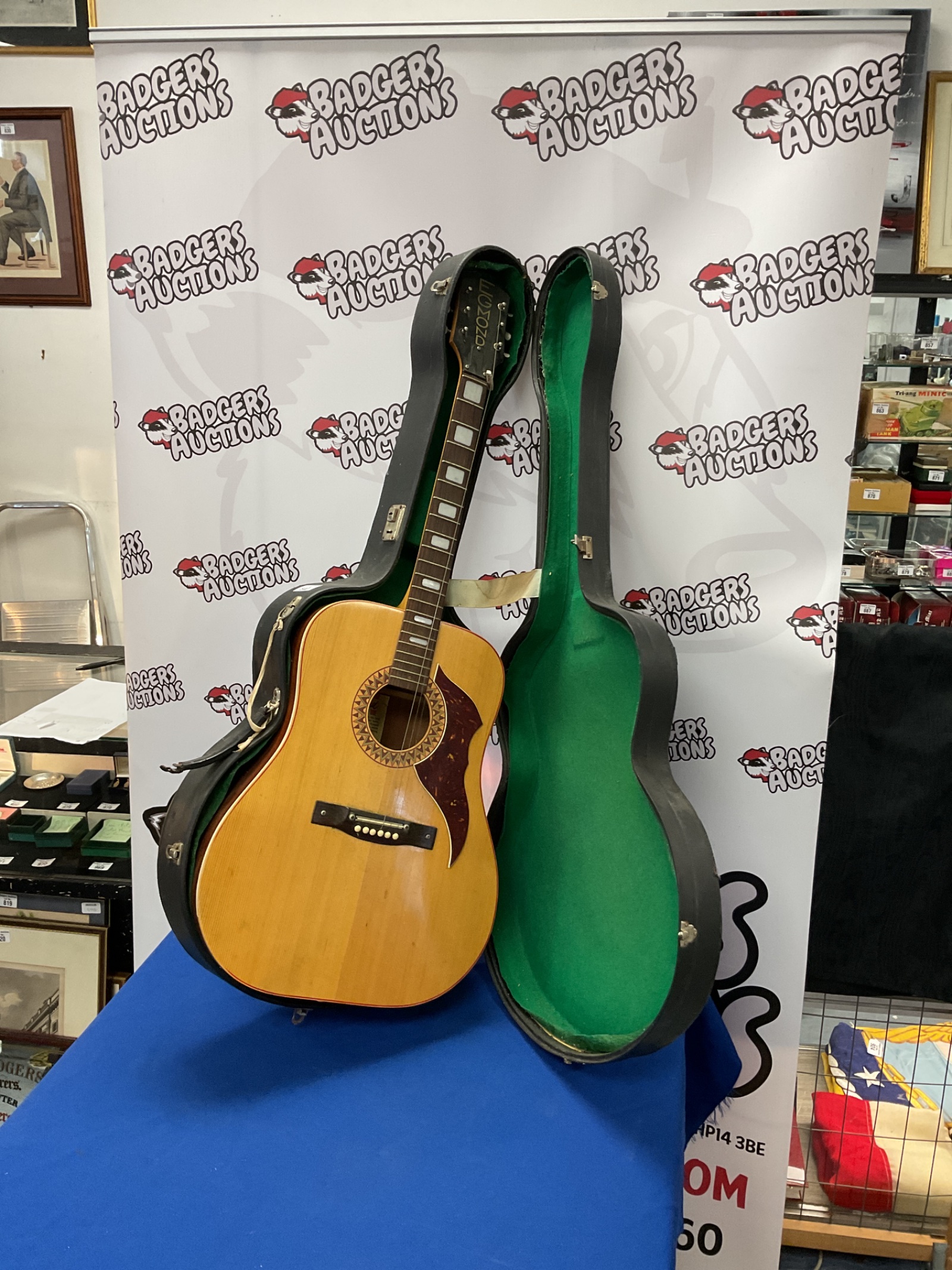 840 Egmond acoustic guitar in hard case