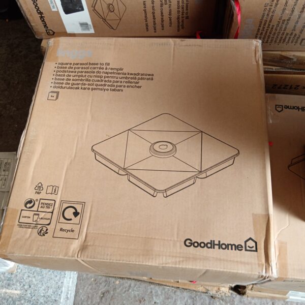 Goodhome Lingga parasol base for garden umbrellas.