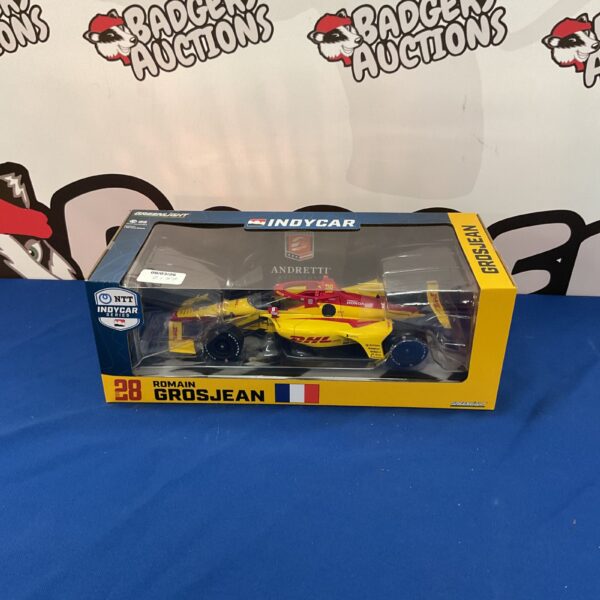 GreenLight Roman Grosjean IndyCar model car, detailed diecast replica.