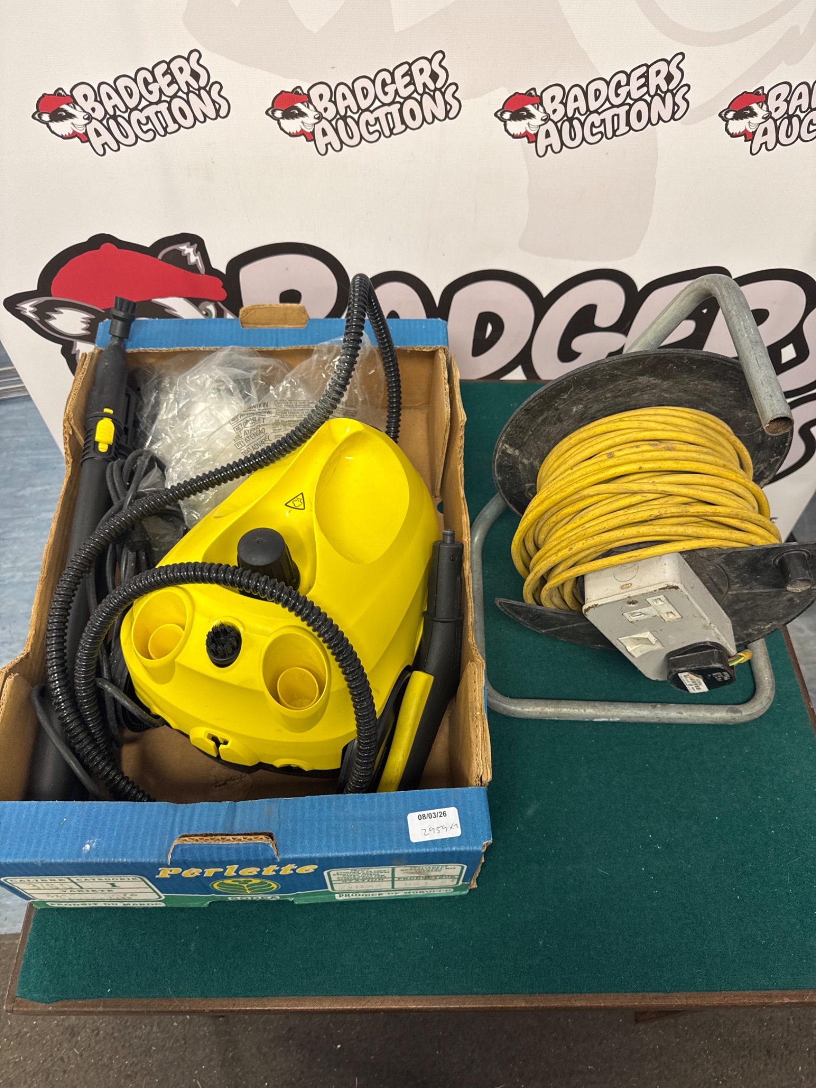 1078 Karcher steam cleaner with two gang extension reel