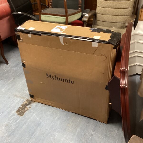 Boxed My Homie single folding bed, ready for use as a guest bed.