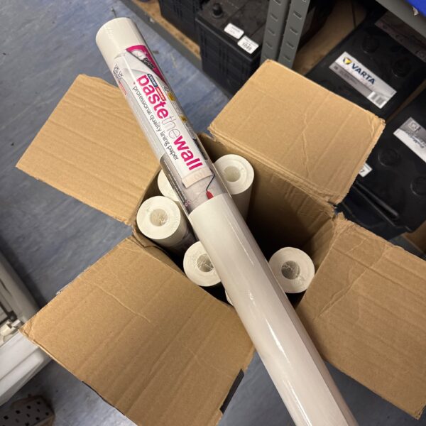 Eight rolls of new paste the wall lining paper for DIY projects.