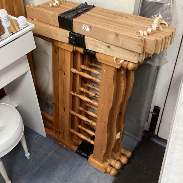 Lot of three vintage pine bed frames with turned posts.