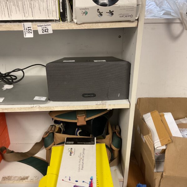 Used Sonos Play 3 wireless speaker for home audio system.