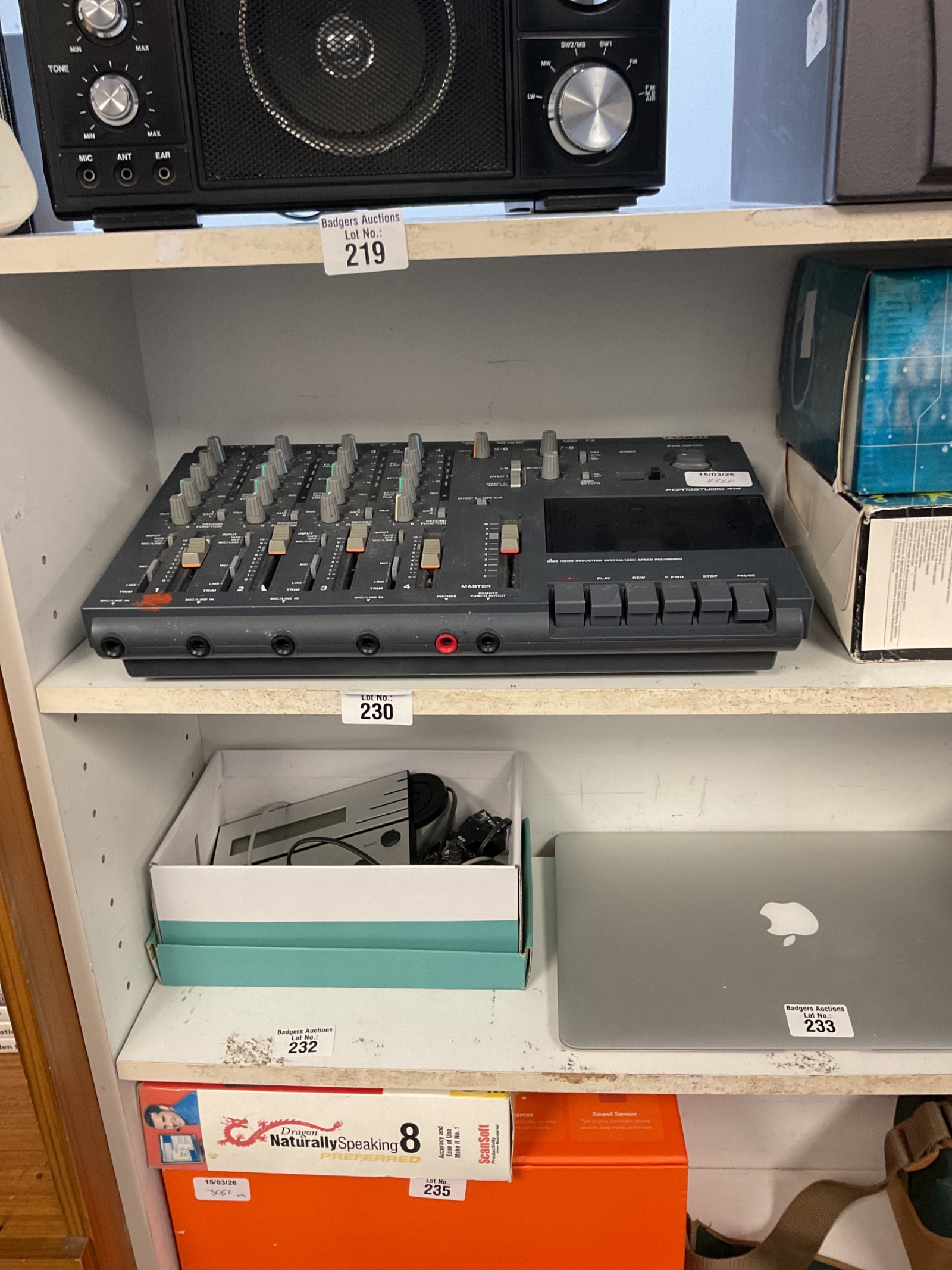 230 Tascam portastudio 414 4- track cassette recorder and mixer